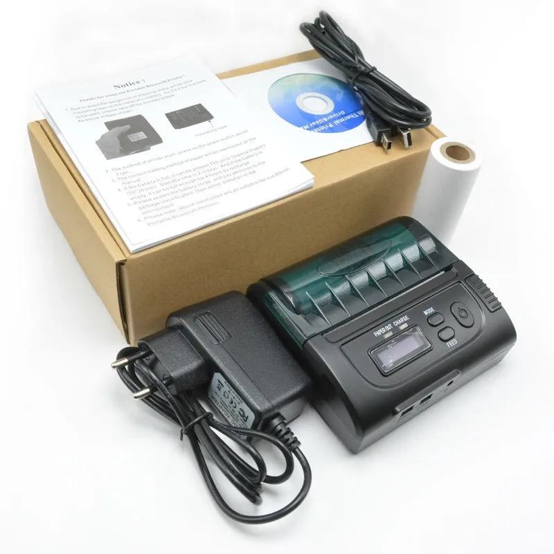 80 мм Bluetooth термопринтер ЖК USB Термопринтер для чеков портативный принтер IOS/Android |