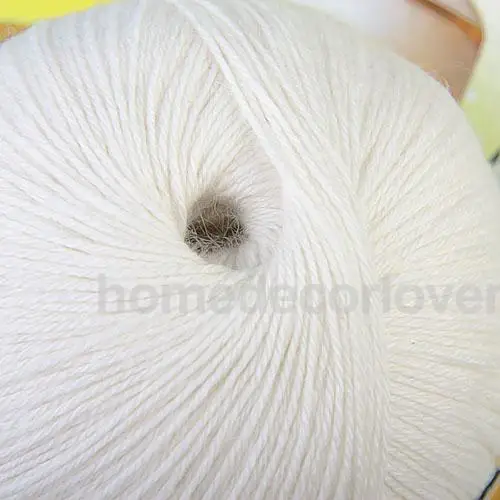 Мягкий 95% козья кашемировая шерсть вязание белый 400 м(437yd