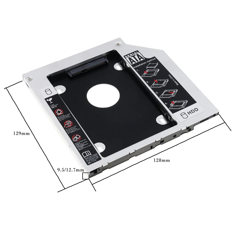 Kebidu Универсальный 9 5 мм второй HDD Caddy 2nd SATA 3 0 жесткий диск 2 &quotSSD Корпус для Macbook Pro Air
