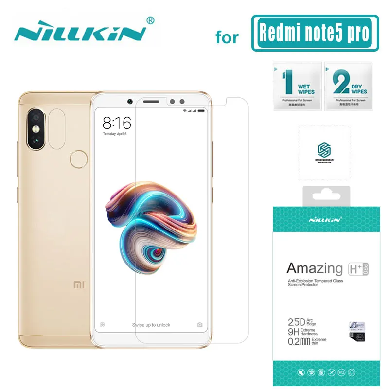 Для Xiaomi Redmi note 5 pro стекло Nillkin 9 H + Pro 2.5D Закаленное протектор экрана 0 2 мм