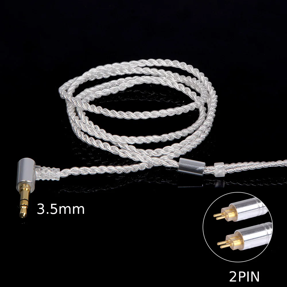 Sliver 2PIN FDBRO, новинка, 4 ядра, гарнитура, Обновленная линия, Посеребренная гарнитура MMCX Line IE80 для IM 2Pin 0,78 мм A2DC Line, гарнитура 3,5 мм - Цвет: Sliver 2PIN