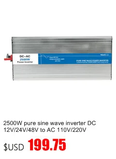 1000 Вт Чистая Синусоидальная волна инвертор, DC 12 V/24 V/48 V к AC 110 V/220 V, несеточный солнечный инвертор, преобразователь напряжения с зарядным устройством/UPS