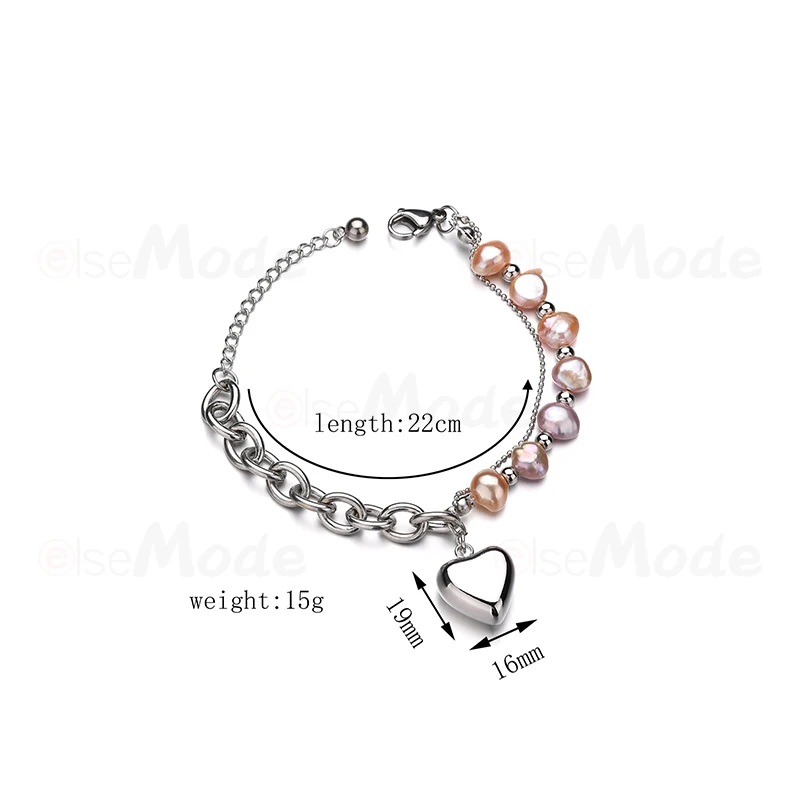 ELSEMODE романтическое сердце дерево жизни двухслойный жемчужный кулон браслеты для