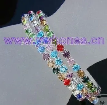 Браслет с кристаллами и фианитами в один ряд Стразы | Украшения аксессуары