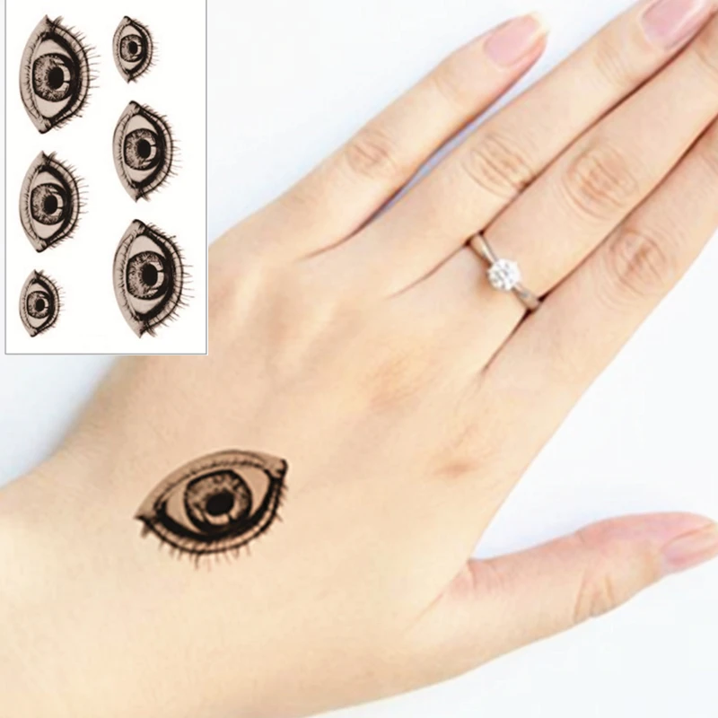 SHNAPIGN 25 Стиль Мини Временные татуировки боди арт черный дизайн глаз флэш стикер