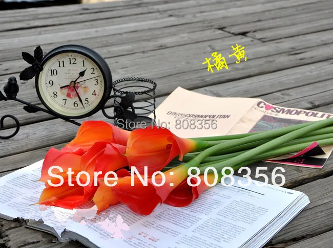 12 шт. искусственные цветы настоящие на ощупь искусственная кожа