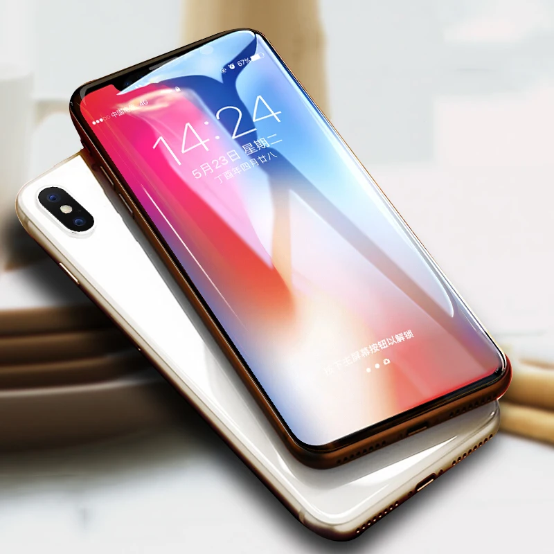 4D изогнутые закаленное стекло для iphone X холодной резные прозрачный полный экран HD