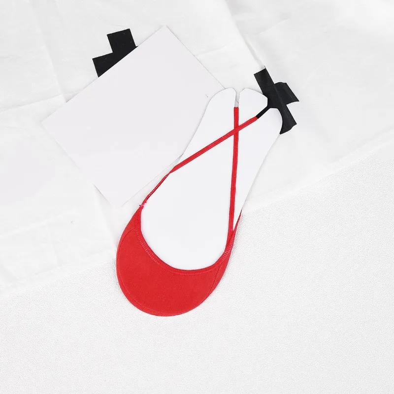 red Jeseca/5 пар/лот, яркие цвета, невидимые носки, тапочки, женские летние дышащие носки, носки для девочек, хлопковые мягкие нескользящие носки-башмачки - Цвет: red