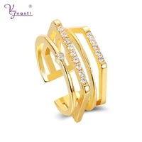 kfvanfi new trendy gold white color jewelry cuff rings for women party daily design