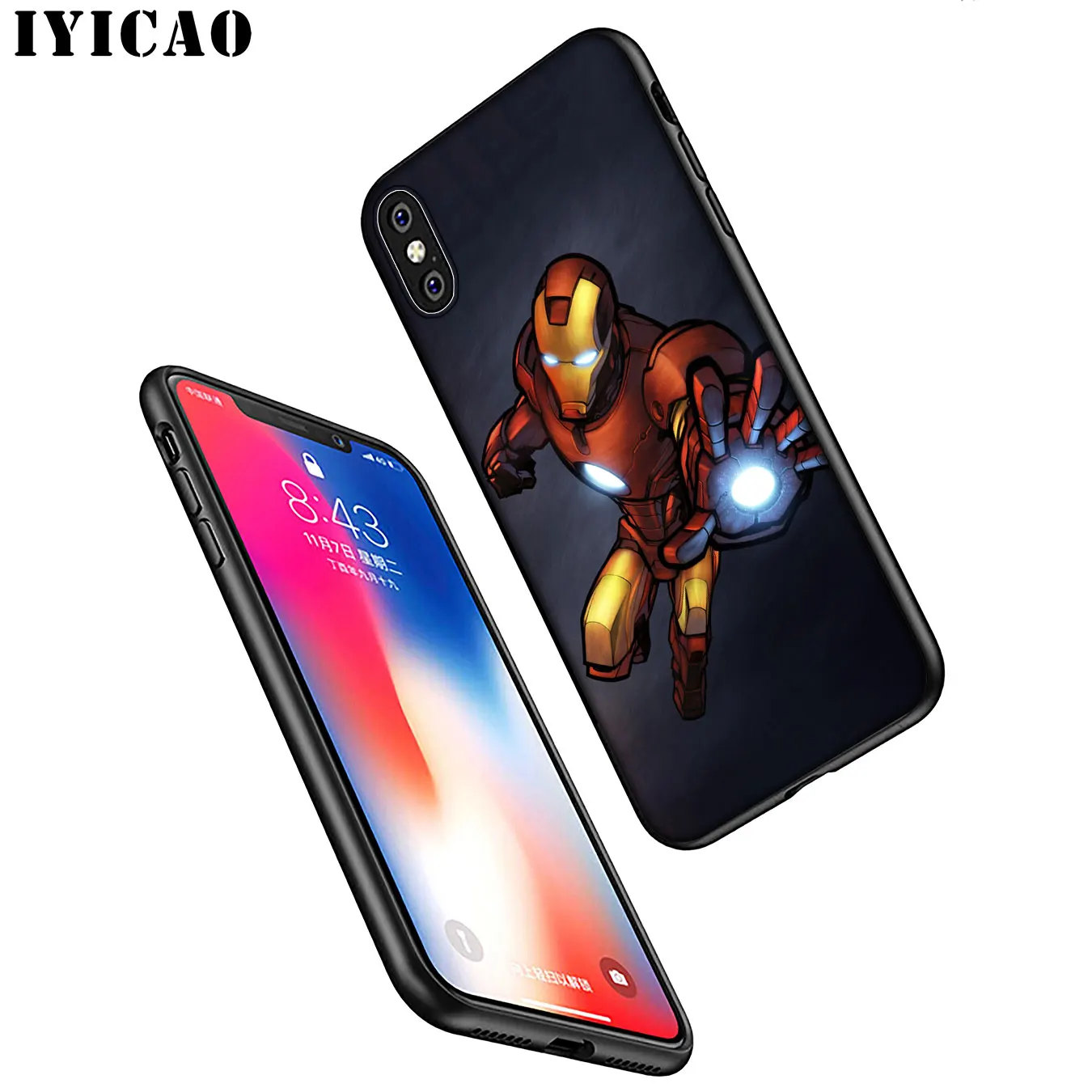 IYICAO Железный человек Marvel Мягкий силиконовый чехол для телефона iPhone XR X XS 11 Pro Max 6 6S 7