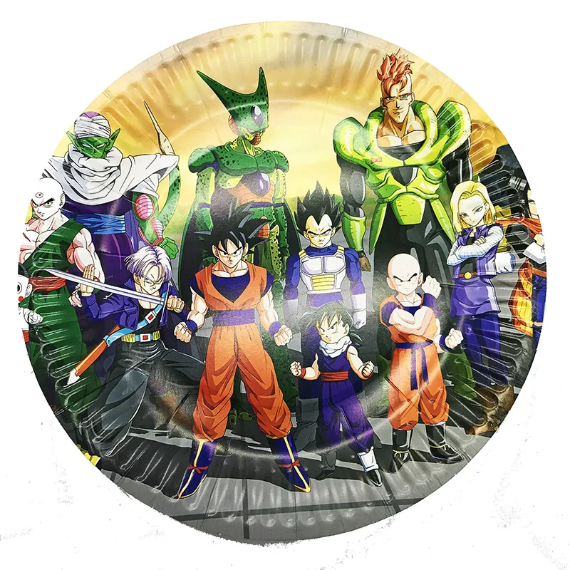 60 шт. Dragon Ball тема одноразовые тарелки салфетки Dragon Ball одноразовые чашки соломинки баннеры Dragon Ball день рождения поставки