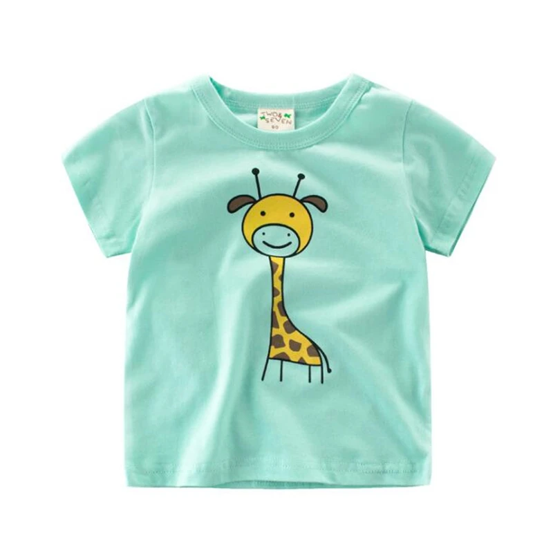 

2020 Baby Boy Tops Children T Shirts Kids Summer Cartoon Giraffe T-Shirt For Boys Clothes Animal Cotton Clothing Boys Tee Shirt