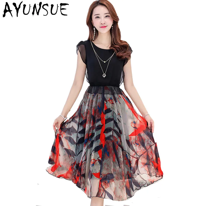 Тонкое летнее пляжное платье шифоновая Женская одежда богемное Цветочное