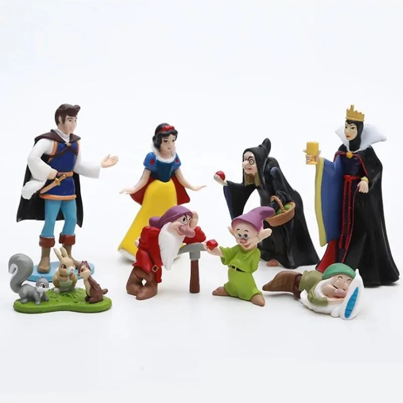 8 шт./лот Disney princessToys 5-10 см ПВХ Принцесса Белоснежка гномик фигурку игрушки