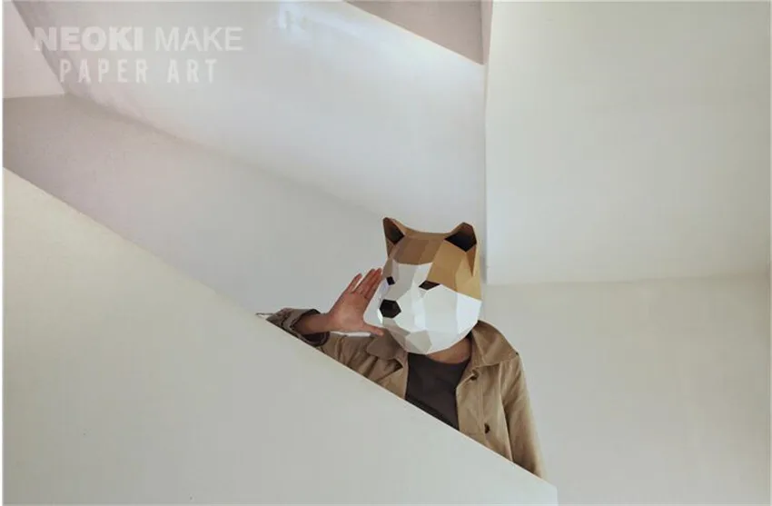 Креативный ручной работы Акита маска голова собаки бумажная матрица косплей 3D DIY Маска Необычные Бальные вечерние для мужчин женщин детей Необычные лучший подарок
