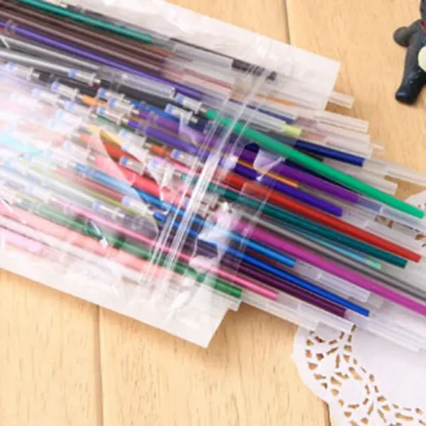 100 Pcs/pack New Colors Gel Ink Pen refills graffiti school office supplies Cartoon painting sketch color gel pen ink | Канцтовары для