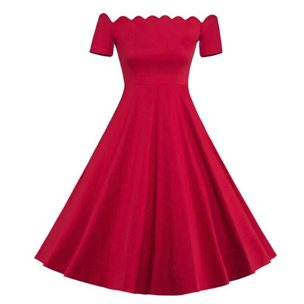 Одри Хепберн 50 s винтажное платье Vestidos Вечерние сексуальная одежда Slash шеи