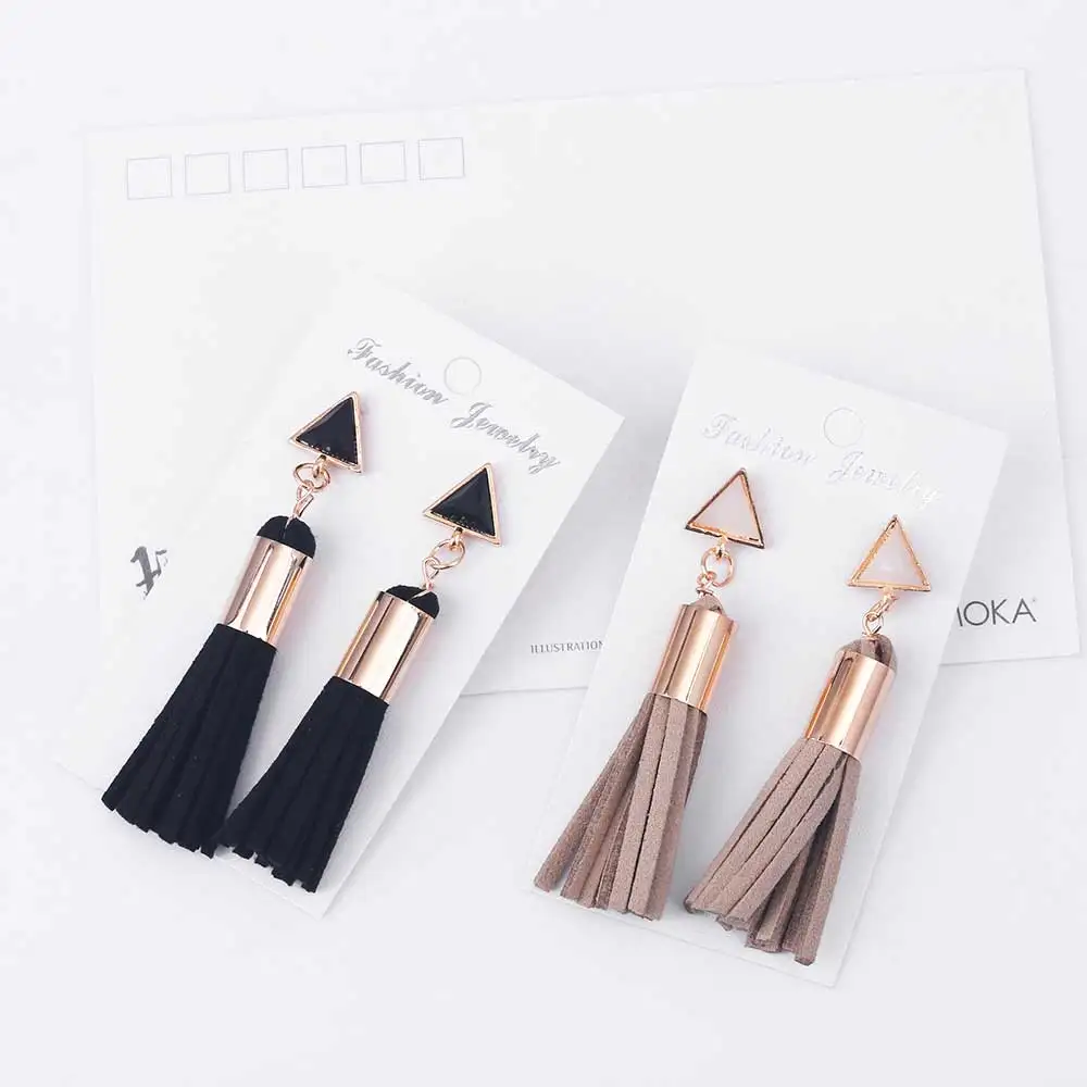 FAMSHIN Новые популярные винтажные треугольные кисточкой искусственная замша