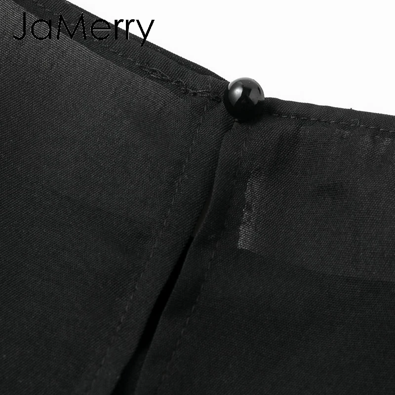 JaMerry винтажный однотонный черный женский комбинезон летний короткий рукав