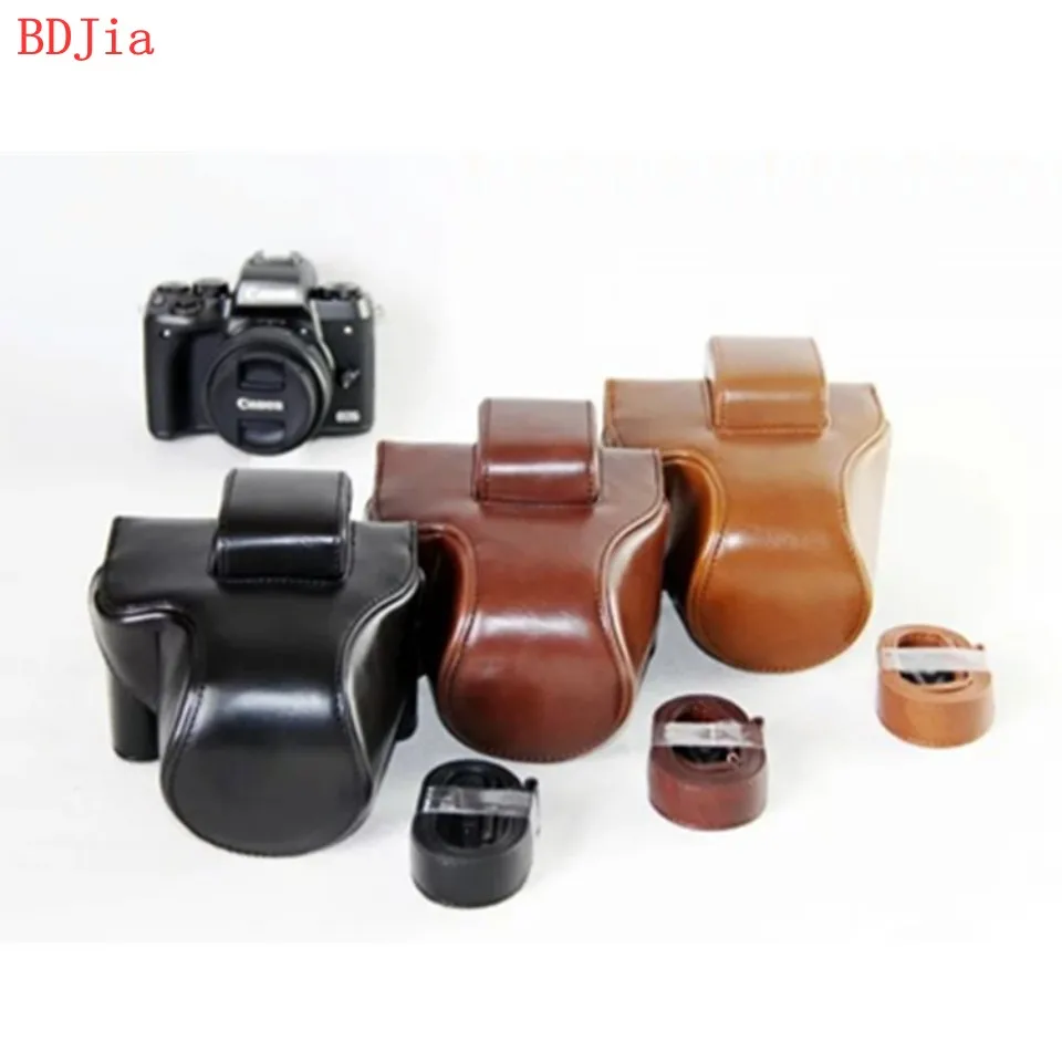 Новый чехол сумка из искусственной кожи с масляной кожей для камеры Canon EOS M50 M5 Kiss M