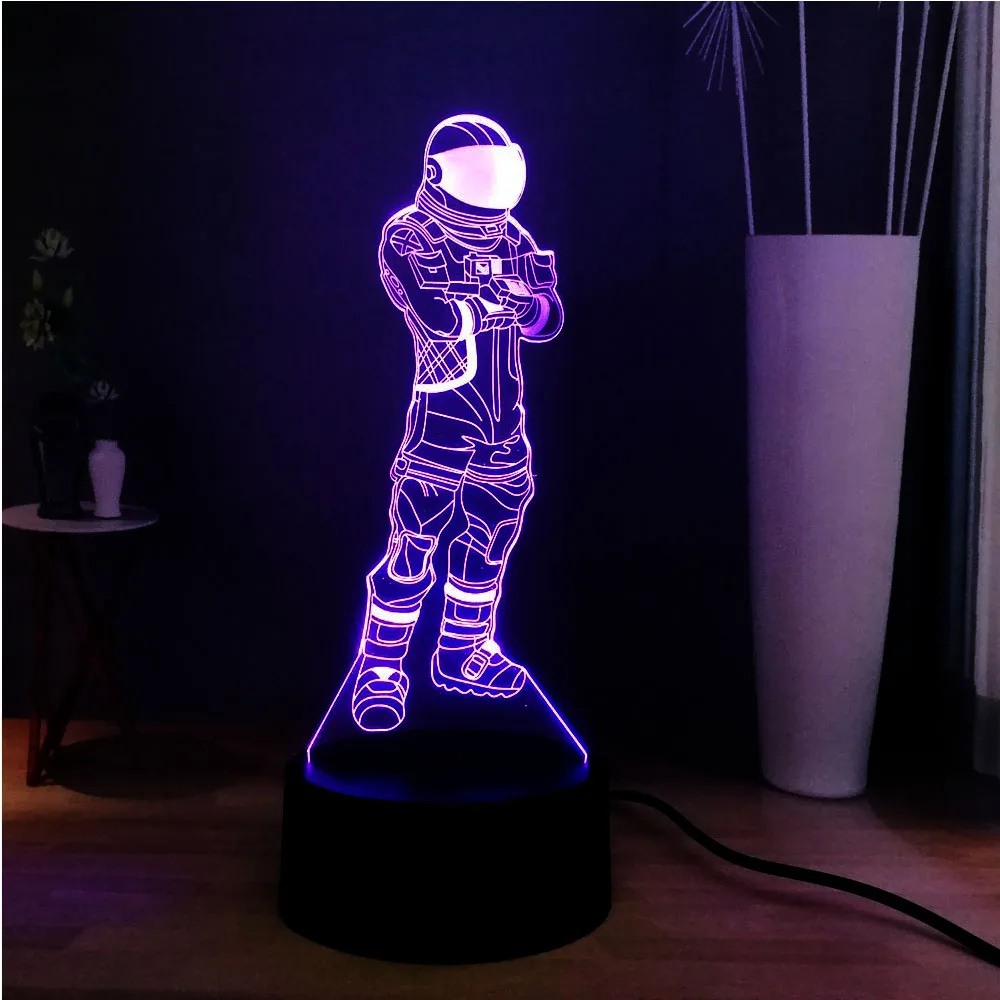 Новая иллюзия RGB игра холодный Темный Voyager астронавт 7 цветов светодиодный прикроватный USB акриловый Dec базовый ночной Светильник для настроения Прямая поставка