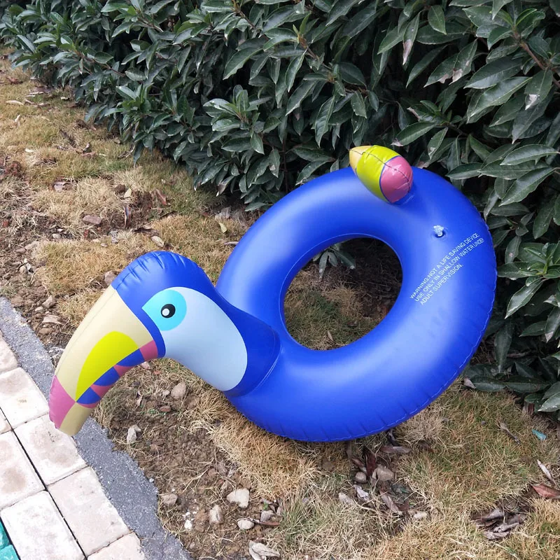 

175*120cm Giant Blue Toucan Inflatable Swimming Ring For Women Pool Float Water Party Fun Toy Beach Lounger Air Mattress Piscina