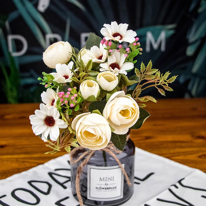 12 головок/набор гибридных искусственных цветов для украшения дома спальни