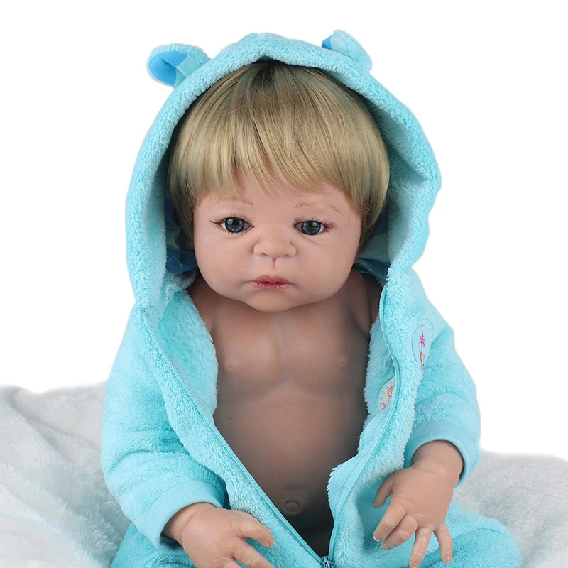 Новый Kawaii Детские 55 см мягкие силиконовые куклы реборн младенец 22 дюймов полный