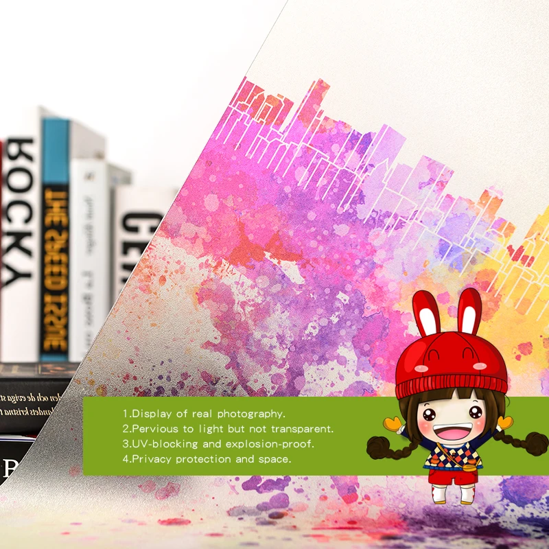 Бесплатная таможня витражная статическая пленка для окна матовая непрозрачная