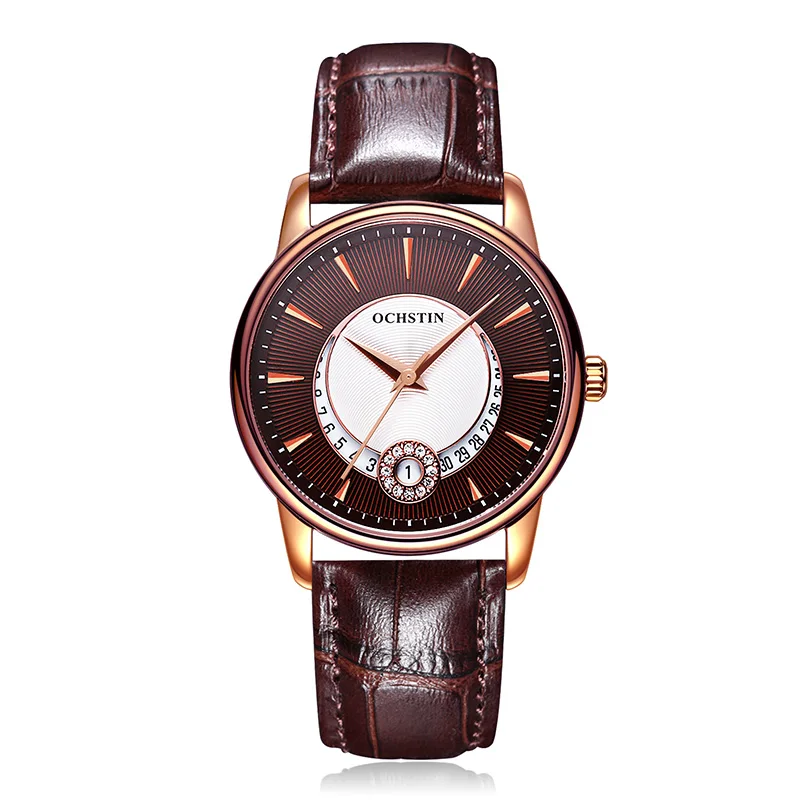 brown OCHSTIN Брендовые женские кварцевые часы модные часы женские наручные часы Relojes Mujer платье женские часы бизнес Montre Femme - Цвет: brown