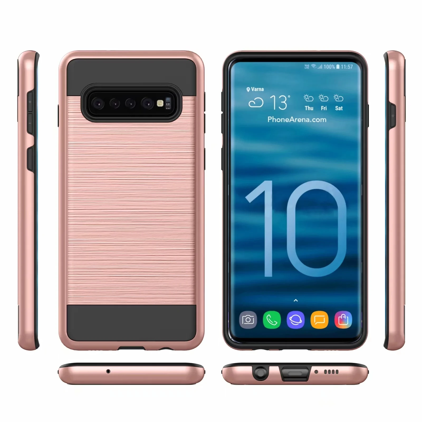 

10pcs Hybrid Rugged Armor Case For Samsung Galaxy S7 S8 S9 S10 S10e edge Plus Note 5 8 9 Shockproof 2 in 1 TPU PC Phone Cover