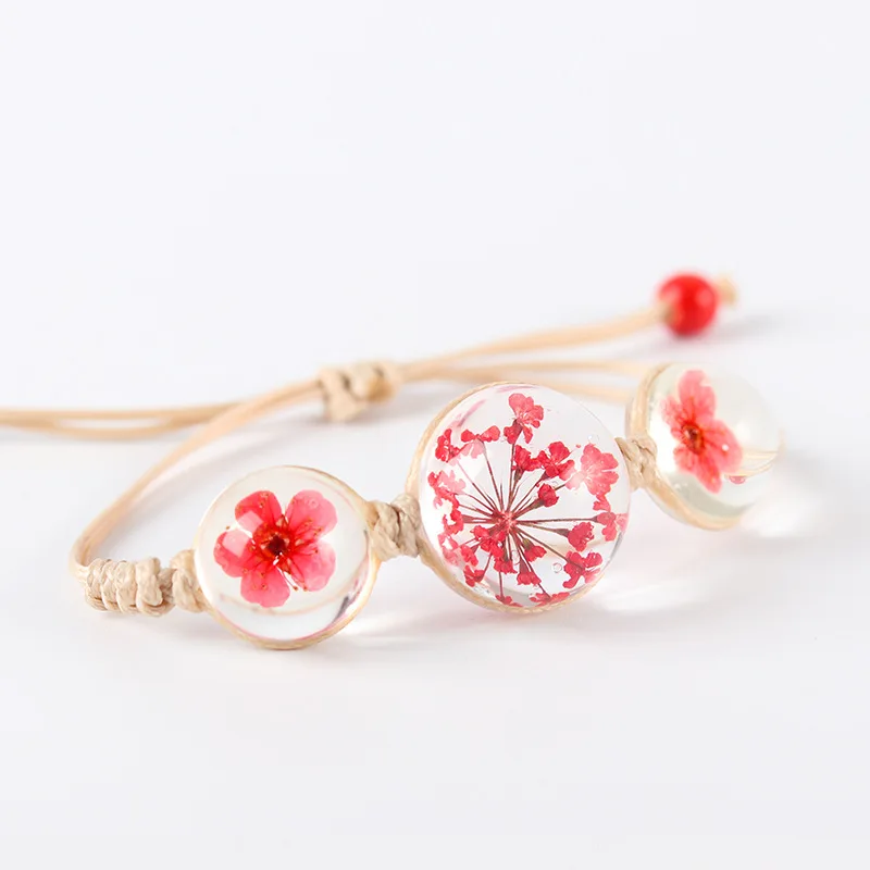 WalerV завод цветок хрустальный стеклянный шар для женщин браслет ручной работы