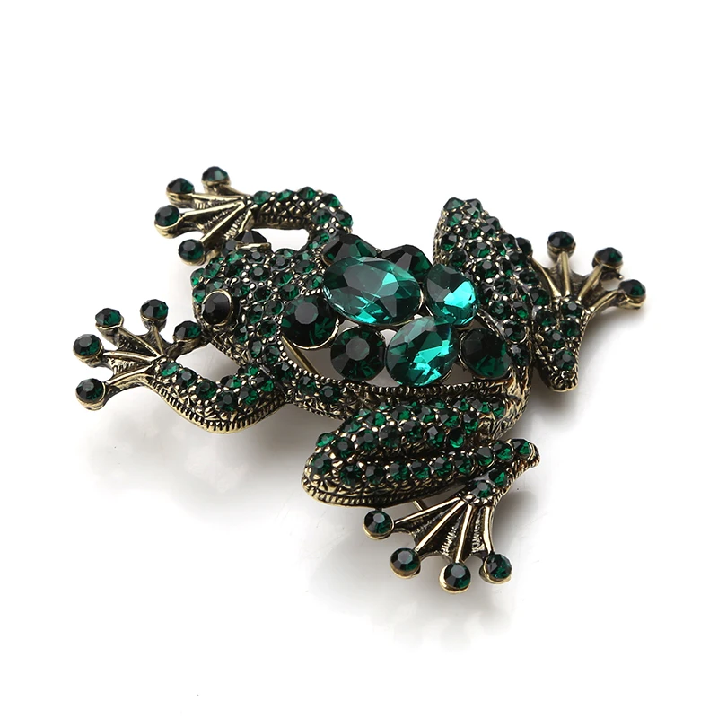 1pc Fashion Crystal Frog Brooch Pin Vintage Fitting Women Jewelry Garment Accessory Scarf Clip Findings |