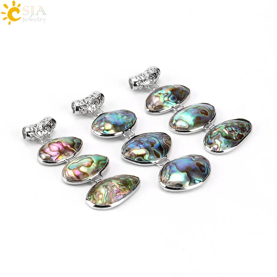 Ожерелье CSJA из Новой Зеландии ожерелье с 3 овальными бусинами натуральное сырье