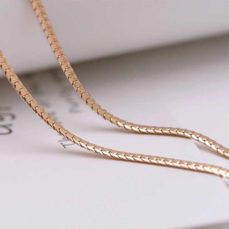 50 см/60 см x 3 мм ширина Длинная цепочка-змейка ожерелья для мужчин 18 k цвет желтого золота