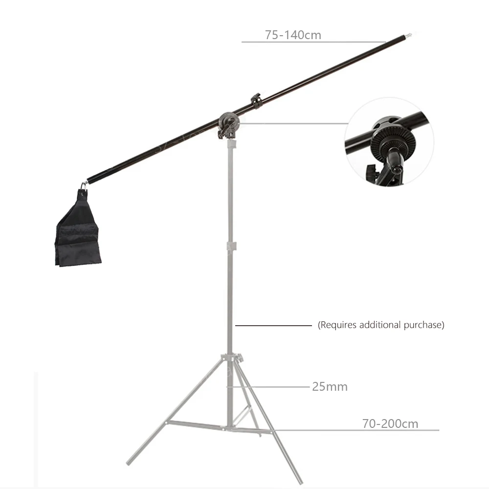 78 138 см верхний свет телескопическая стрела w/вес мешок песочница для вспышки