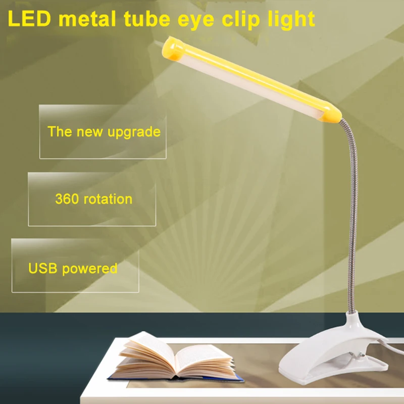 5 в USB Led Настольная лампа с зажимом настольная Гибкая 13 светодиодов для