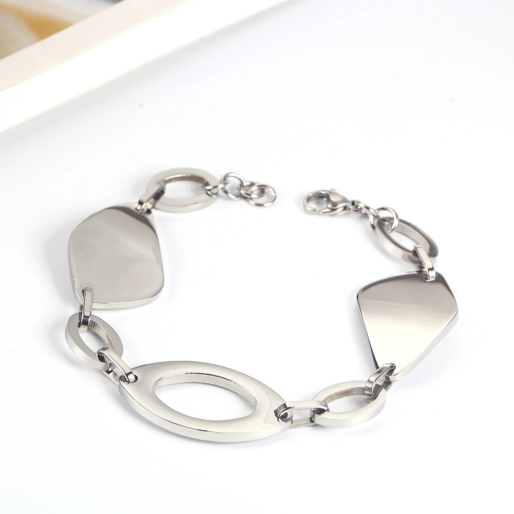 OUFEI Stainless Steel Jewelry Woman Vogue Chain Link Bracelets Bangles Charm Best Friend Bracelet Jewelry Accessories