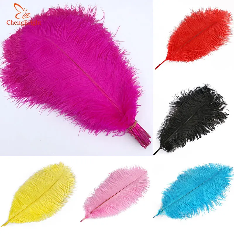 

ChengBright 10Pcs 14-16 Inch/35-40cm Real Ostrich Feathers for DIY Jewelry Craft Making Wedding Party Accessories Wedding Plume