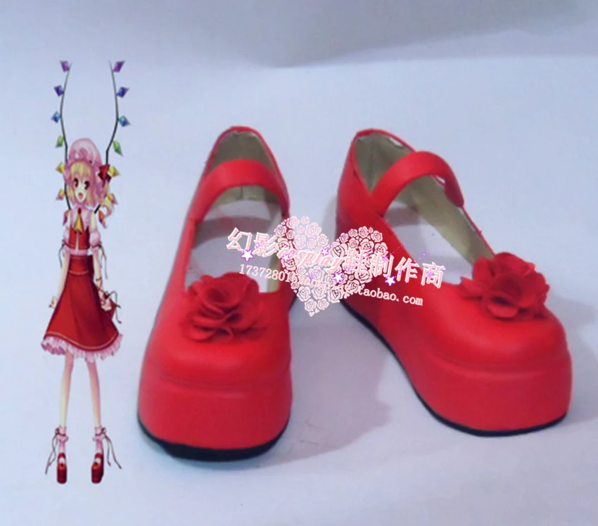 Обувь для косплея Touhou Project Flandre Scarlet сапоги на заказ | Тематическая одежда и