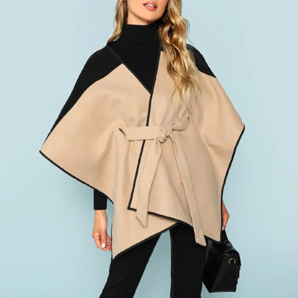 2018 зимние Винтаж Boho хаки Повседневное Для женщин пальто свободные Цвет блок