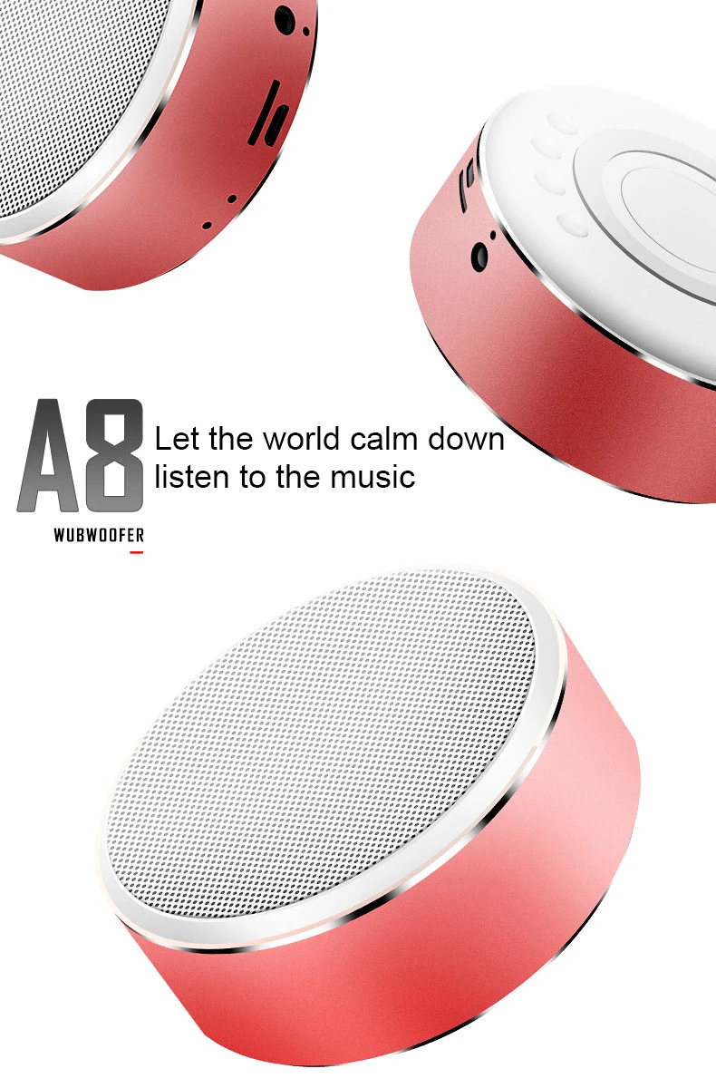 Стерео музыка портативный мини Bluetooth динамик беспроводной Hifi динамик сабвуфер громкий динамик аудио подарок поддержка TF AUX USB A8