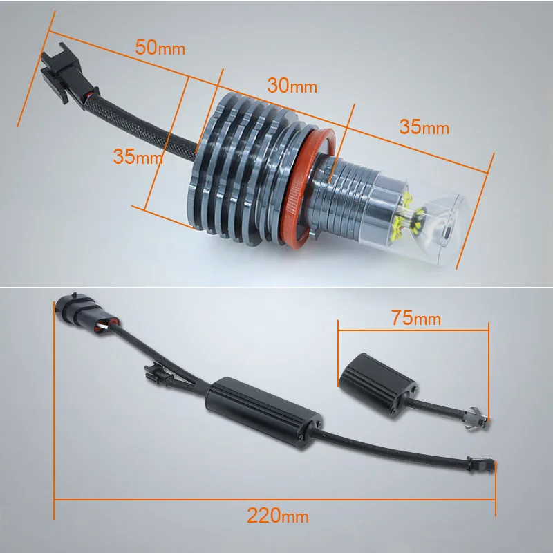 Светодиодный светильник с ангельскими глазами 2 шт. 60 вт H8 XBD HID лампа для BMW E60 E61 E63
