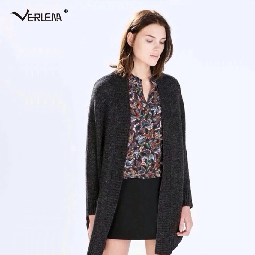 Verlena 2018 пушистый плотный вязаный шерстяной длинный кардиган женский большой