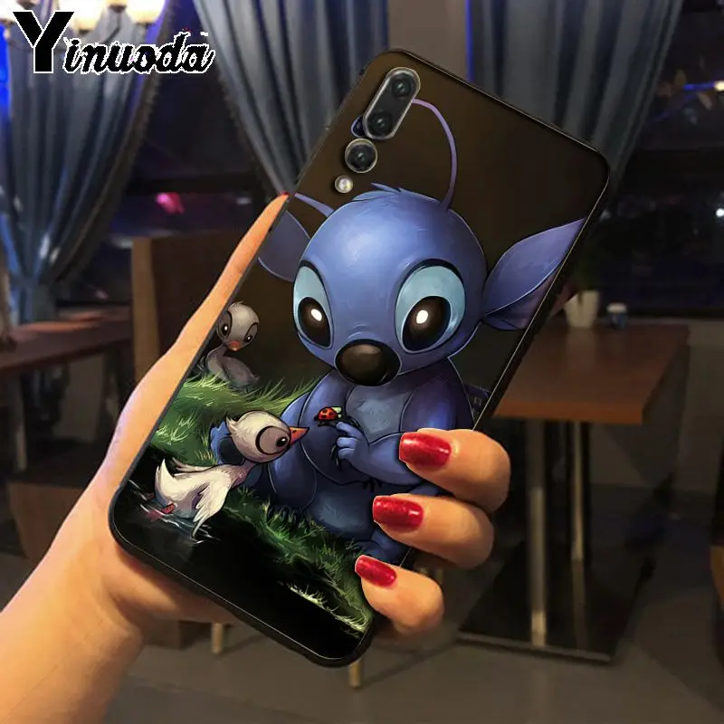 Yinuoda милый стежок Ohana черный мягкий чехол для телефона из ТПУ huawei p20 pro p20lite nova 3i mate20