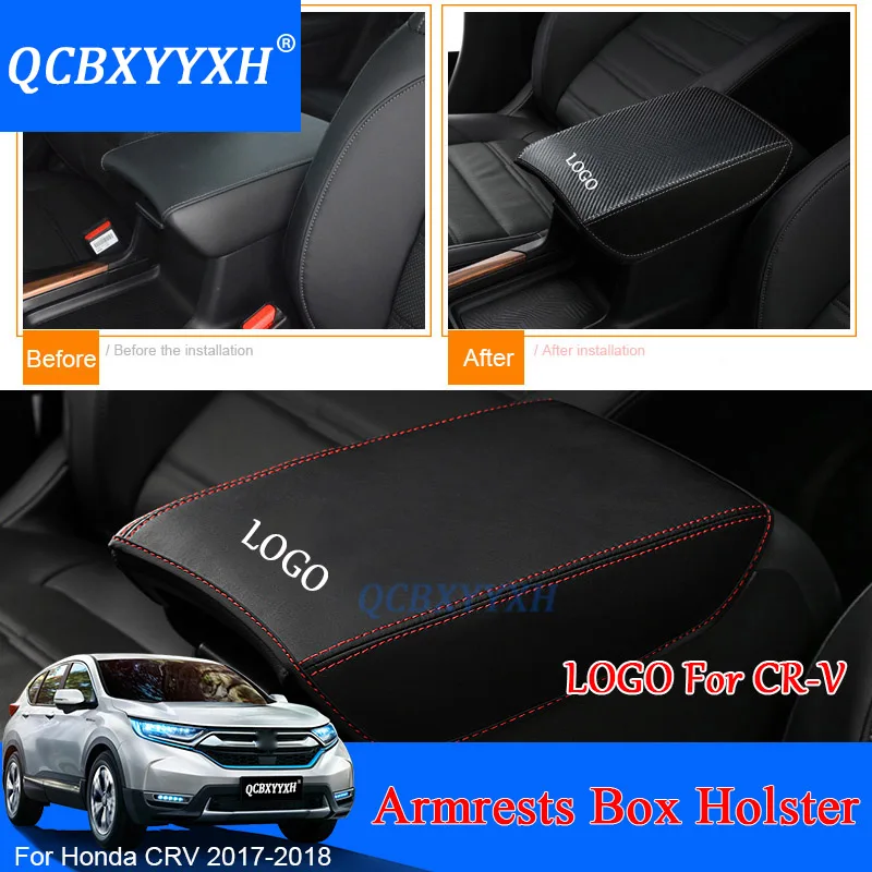 QCBXYYXH Car Armrest Pad Cover Center Console Auto Armrests Box Pads Leather Storage Protection Cushion For Honda CRV CR-V 2017 |