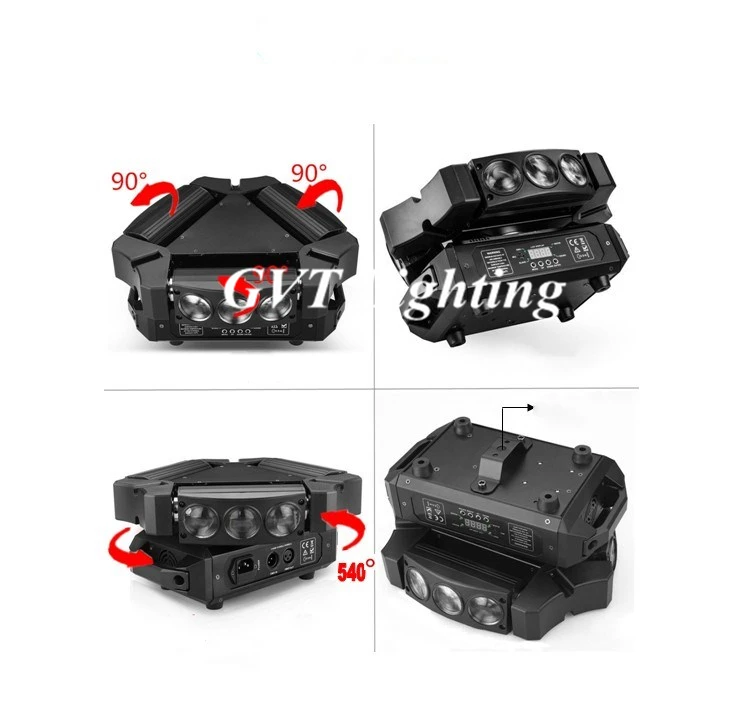 2 шт./лот мини LED 9X12W Паук свет RGB 3 вида цветов 12/43ch DMX сценические огни диско Dj Led