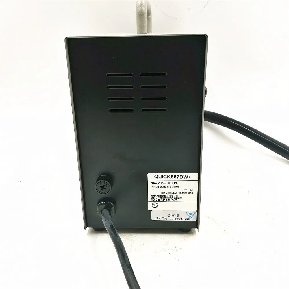 Быстрая 857DW+ Бессвинцовая регулируемая тепловая пушка горячего воздуха с винтовым ветром 580 Вт SMD паяльная станция с 4 воздушными насадками