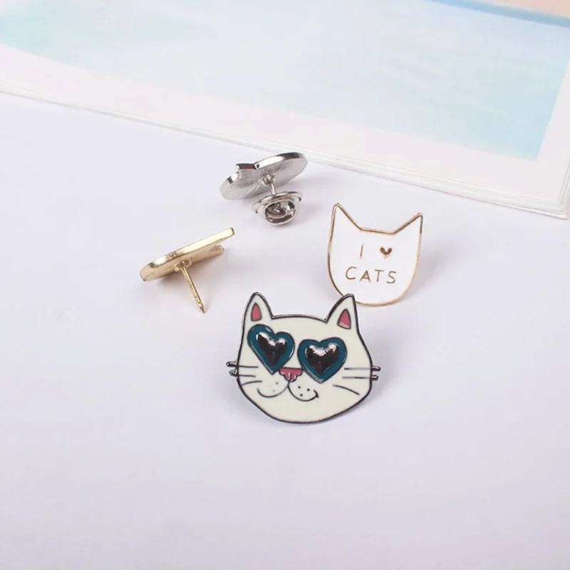 Новая популярная Очаровательная Милая брошь в виде котенка Я люблю кота для