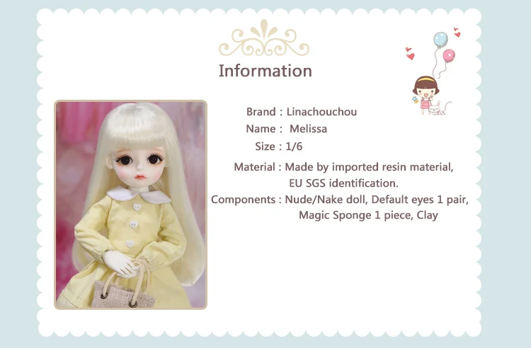 OUENEIFS Angelic Melissa 1/6 шарнирные SD куклы девушка тело